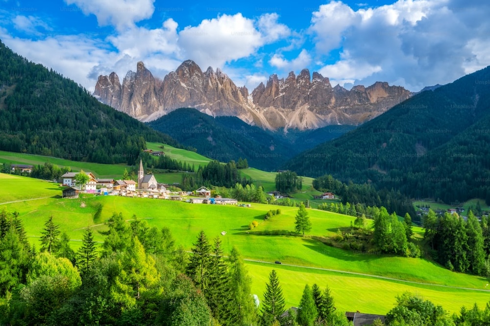 Santa Maddalena village Dolomites northern Italy