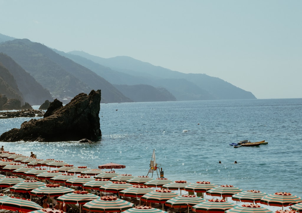 Monterosso al Mare beach umbrellas Cinque Terre