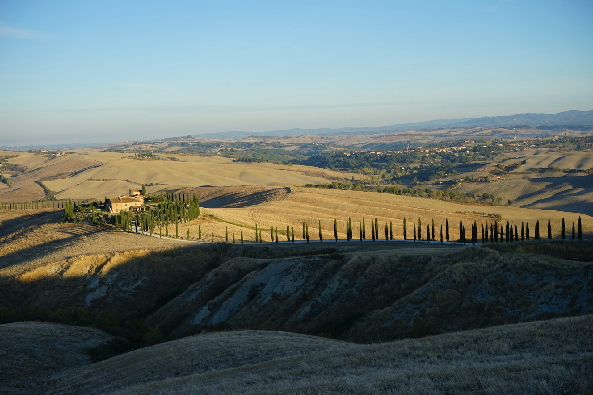 Tuscany rolling hills cypress trees Italy